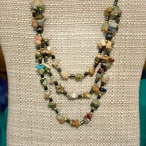 Vintage Hematite with natural stones necklace